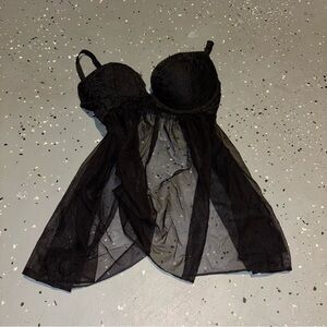 Victorias Secret Babydoll Black Top